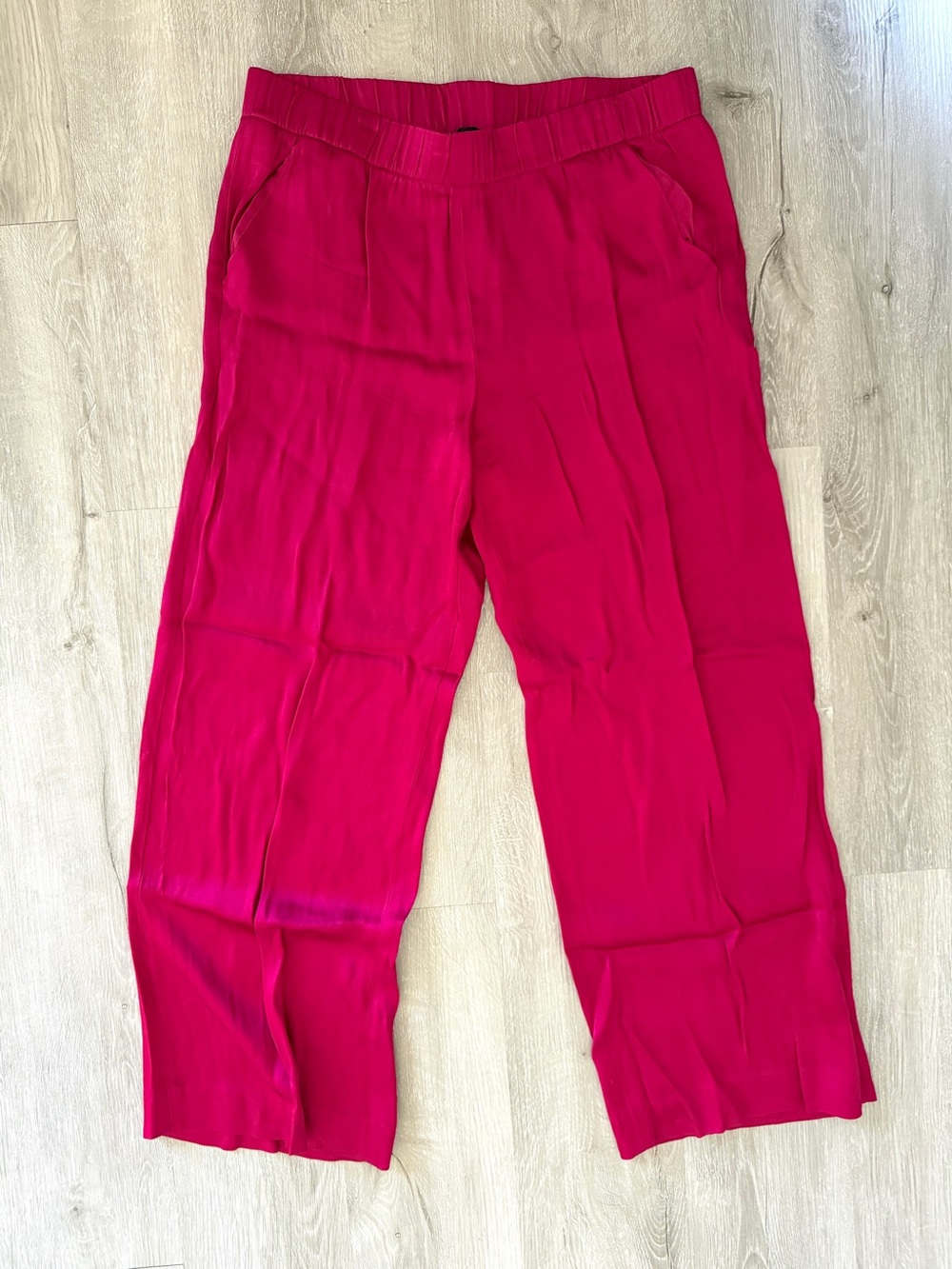 St. John Women’s Wide-Leg Pull-On Pants — Fuchsia Pink Small